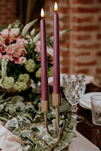 Load image into Gallery viewer, 10 Burgundy Flameless 11'' Wax Coverd Taper Candles with 2 Remote Controls