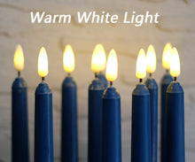 Load image into Gallery viewer, 10 Pack 11 inch Dark Blue Flameless Taper Candles with 2 Remote Controls