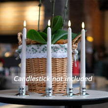 Load image into Gallery viewer, 10 Pack 11 inch Ivory Flameless Taper Candles with 2 Remote Controls