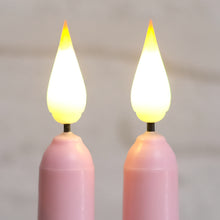 Load image into Gallery viewer, 10 Pack 11 inch Pink Flameless WAX Coverd Taper Battery Candles with 2 Remote