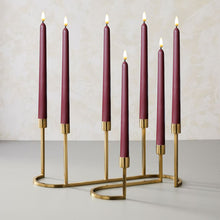 Load image into Gallery viewer, 10 Burgundy Flameless 11'' Wax Coverd Taper Candles with 2 Remote Controls