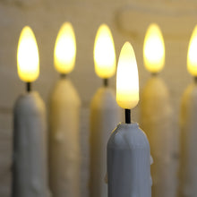 Load image into Gallery viewer, 10 Pack 11 inch Ivory Dripping Wax Flameless Taper Candles with 2 Remote Controls