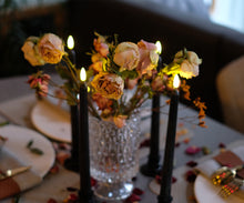 Load image into Gallery viewer, 11 inch Black Wax Flameless Taper Candles with Remote and Timer Diameter 0.9", Set of 4