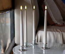 Load image into Gallery viewer, 11 inch Ivory Wax Flameless Taper Candles with Remote and Timer Diameter 0.9", Set of 4, Candle Holders not Included