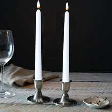 Load image into Gallery viewer, 10 White Flameless 11'' Wax Coverd Taper Candles with 2 Remote Controls
