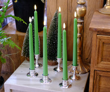 Load image into Gallery viewer, 10 Pack 11 inch Green Flameless Taper Candles with 2 Remote Controls