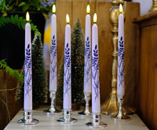 Load image into Gallery viewer, 6 Pack Orchid White Flameless Wax Coverd 11'' Taper Candles, Warm White LED Battery Operated Candle for Candle Holders, for Wedding, Party, Christmas, Holiday