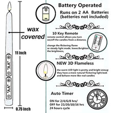 Load image into Gallery viewer, 10 Red Flameless 11'' Wax Coverd Taper Candles with 2 Remote