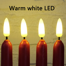 Load image into Gallery viewer, 11 inch red Wax Flameless Taper Candles with Remote and Timer Diameter 0.9&quot;, Set of 4
