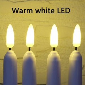 10 White Flameless 11'' Wax Coverd Taper Candles with 2 Remote Controls