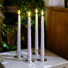 Load image into Gallery viewer, 10 White Flameless 11&#39;&#39; Wax Coverd Taper Candles with 2 Remote Controls
