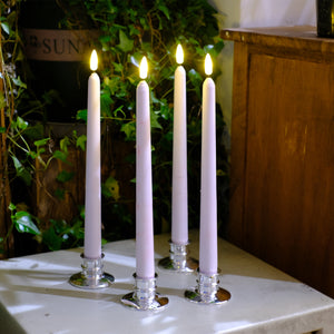 11 inch White Wax Flameless Taper Candles with Remote and Timer Diameter 0.9", Set of 4, Candle Holders not Included