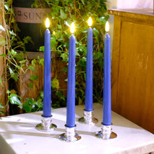 Load image into Gallery viewer, 10 Pack 11 inch Dark Blue Flameless Taper Candles with 2 Remote Controls
