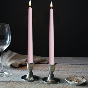 11 inch pink Wax Flameless Taper Candles with Remote and Timer Diameter 0.9", Set of 4