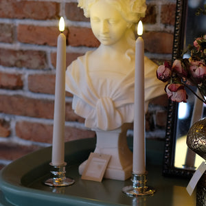 11 inch Ivory Wax Flameless Taper Candles with Remote and Timer Diameter 0.9", Set of 4, Candle Holders not Included