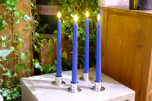 Load image into Gallery viewer, 11 inch Dark Blue Wax Flameless Taper Candles with Remote and Timer Diameter 0.9&quot;, Set of 4
