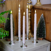 Load image into Gallery viewer, 10 Pack 11 inch Ivory Dripping Wax Flameless Taper Candles with 2 Remote Controls
