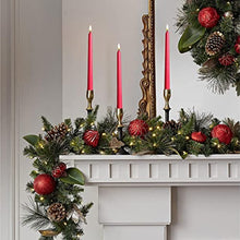 Load image into Gallery viewer, 10 Red Flameless 11&#39;&#39; Wax Coverd Taper Candles with 2 Remote
